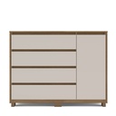 GAVETERO COIMBRA DE 4 GAVETAS Y 1 PUERTA  FREIJO/OFF WHITE,  230073.0002