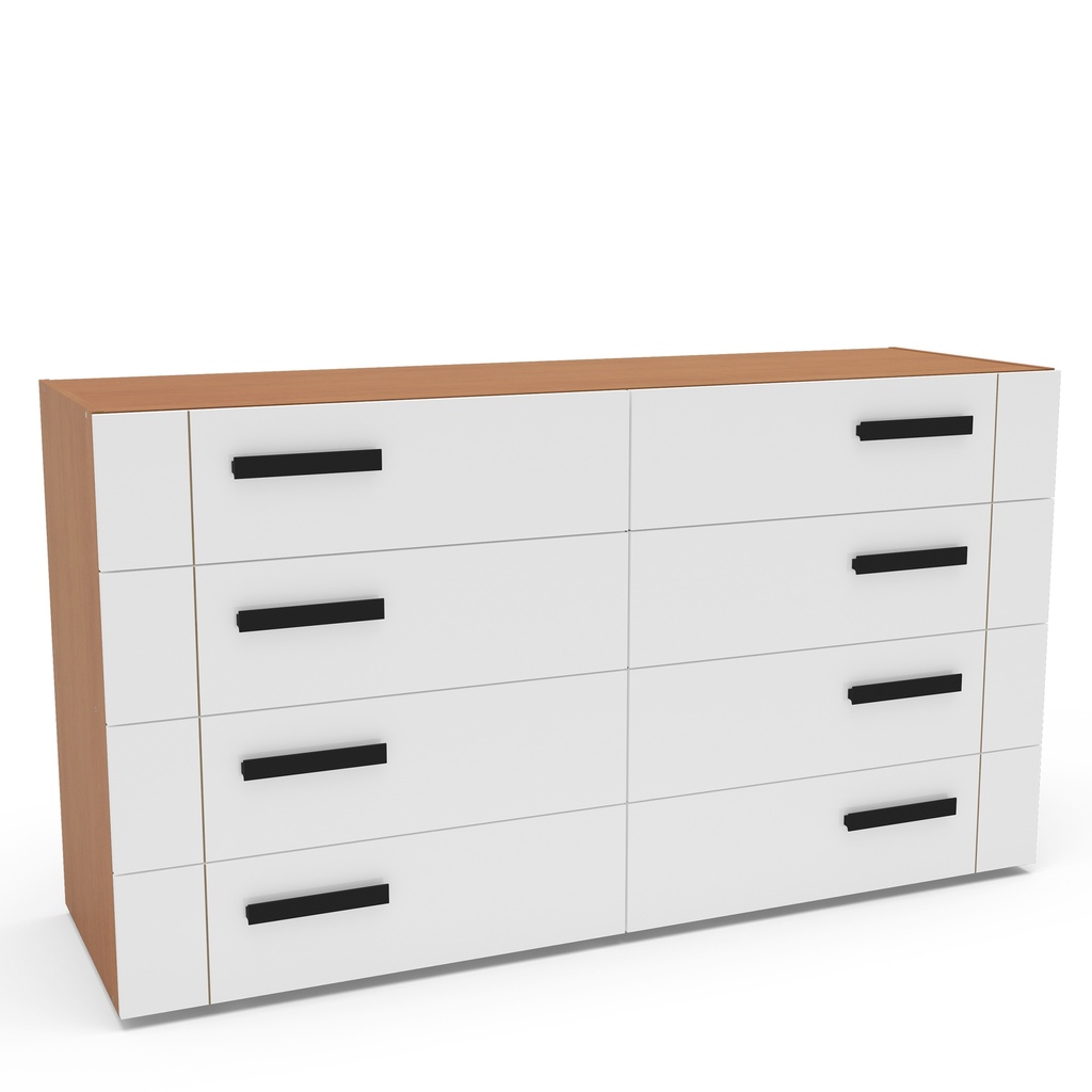 GAVETERO LISBOA DE 8 GAVETAS  FREIJO/BLANCO,  240838.0006