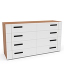 GAVETERO LISBOA DE 8 GAVETAS  FREIJO/BLANCO,  240838.0006