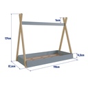 CAMA SINGLE INFANTIL CABANA MONTESSORI ITAPUA CON AZUL 190X80, CCM003ITAZ