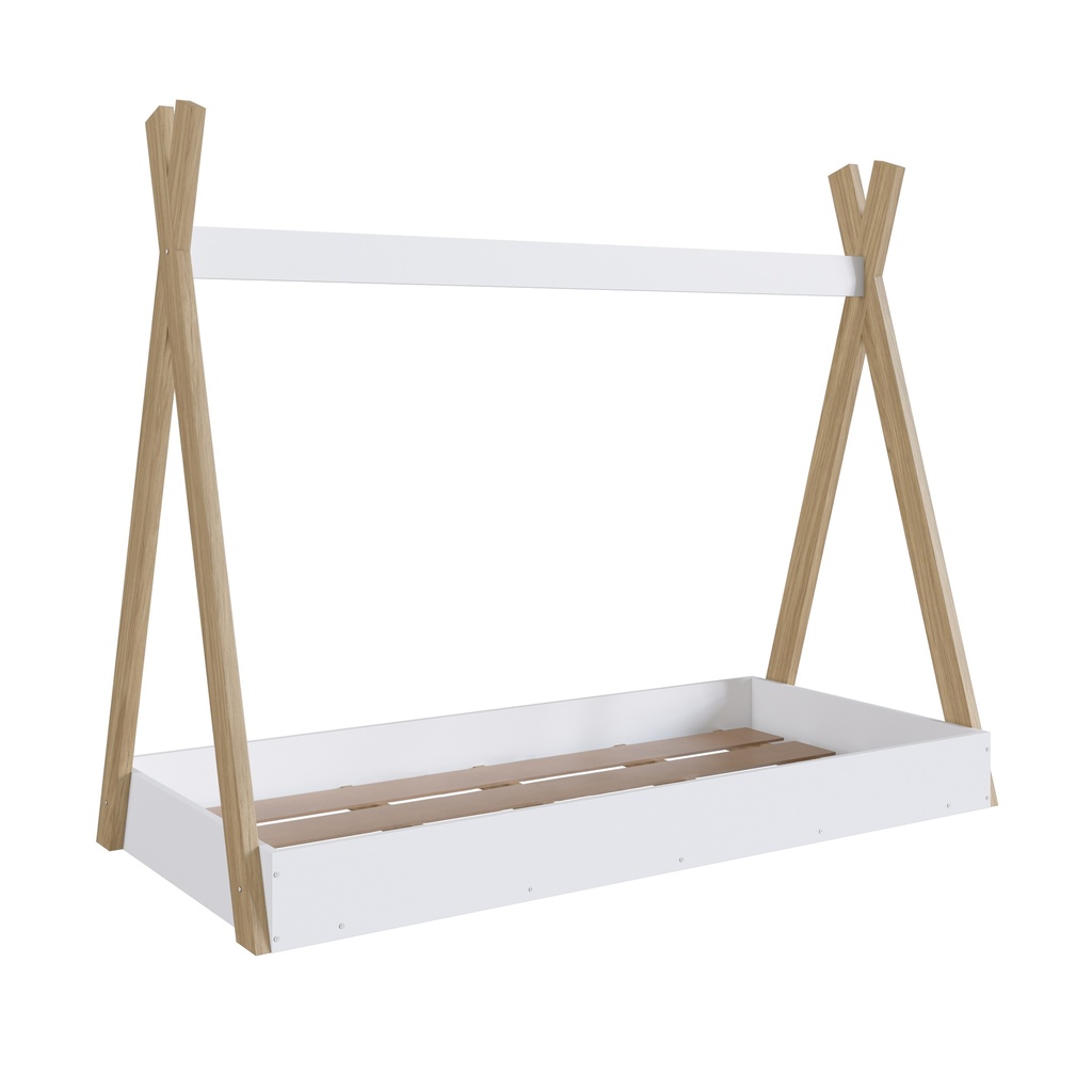 CAMA SINGLE INFANTIL CABANA MONTESSORI ITAPUA CON BLANCO 190X80, CCM003ITBC