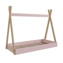 CAMA SINGLE INFANTIL CABANA MONTESSORI ITAPUA CON ROSA 190X80, CCM003ITRS