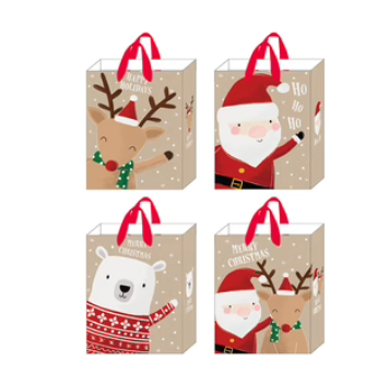 Bolsa Flomo Extra Grande Navidad Kraft, Paq. 12 Unds - KFHS730E