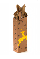 Bolsa Flomo Botella Navidad Kraft, paquete de 12 unidades - GAKFPM1758B-B