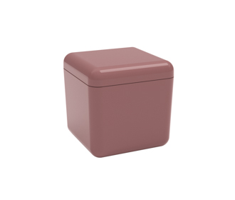 Porta Algodon de Plastico Cube Rosa Malva