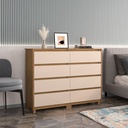 GAVETERO COIMBRA DE 8 GAVETAS  FREIJO/OFF WHITE,  230072.0002