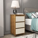 MESA DE NOCHE COIMBRA DE 3 GAVETAS  FREIJO/OFF WHITE,  230075.0002