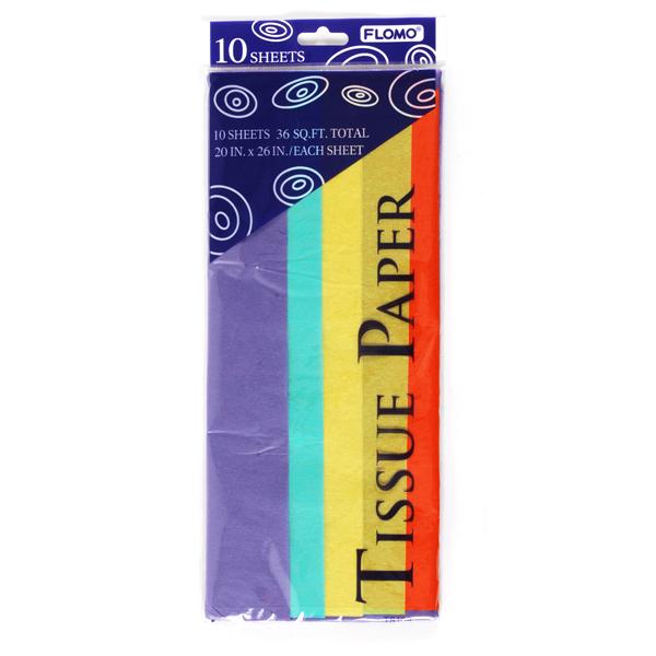 PAPEL TISSUE 10 HOJAS COLORES VARIADOS TS108