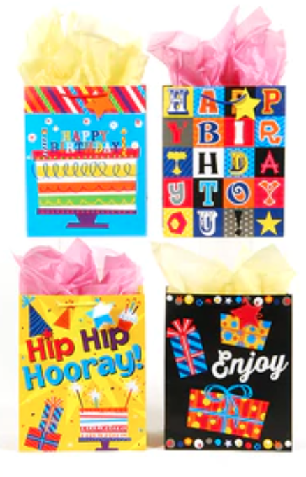 [BB646L] Bolsa Flomo Grande Cumpleaños, paquete de 12 unidades - BB646L