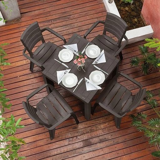 [11938] MESA BARU CUAD 75X75CM MARRON