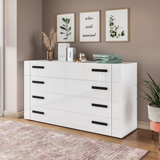 [240838.0001] GAVETERO LISBOA DE 8 GAVETAS  BLANCO,  240838.0001