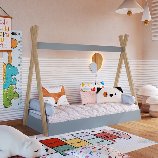 [CCM003ITAZ] CAMA SINGLE INFANTIL CABANA MONTESSORI ITAPUA CON AZUL 190X80 (NO INCLUYE COLCHON), CCM003ITAZ